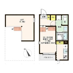 南仙台駅 徒歩9分 1階の物件間取画像